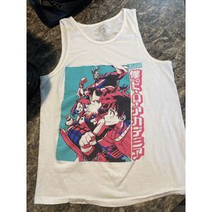 My‎ Hero Academia Mens Tank Top White Group Photo Graphic Size M